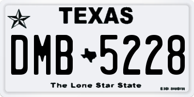 TX license plate DMB5228