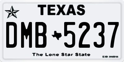 TX license plate DMB5237