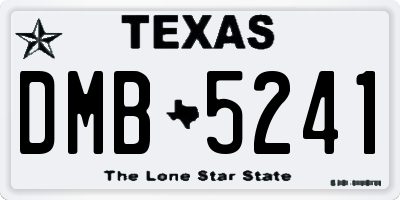TX license plate DMB5241