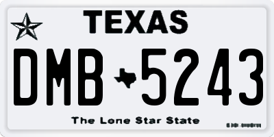 TX license plate DMB5243