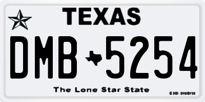 TX license plate DMB5254