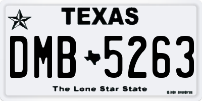 TX license plate DMB5263