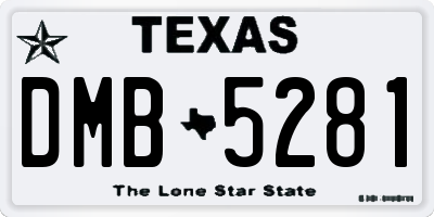 TX license plate DMB5281