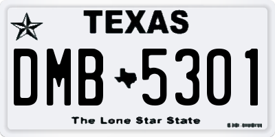 TX license plate DMB5301