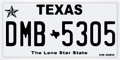 TX license plate DMB5305