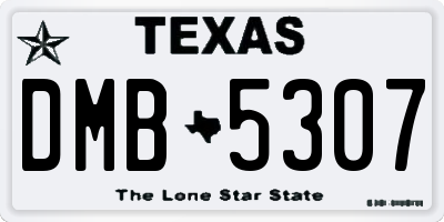 TX license plate DMB5307