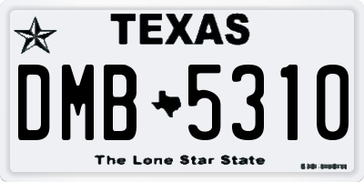 TX license plate DMB5310