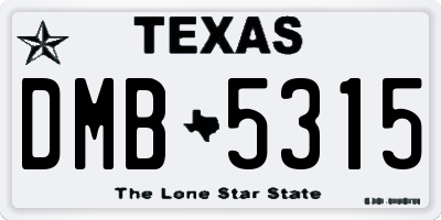 TX license plate DMB5315