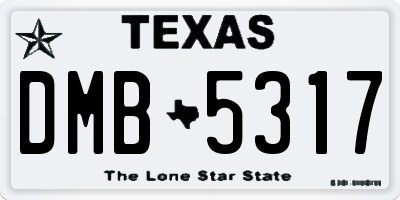 TX license plate DMB5317