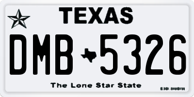 TX license plate DMB5326
