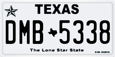 TX license plate DMB5338
