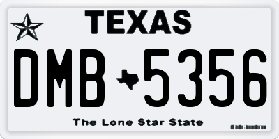 TX license plate DMB5356