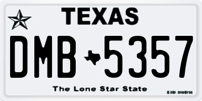 TX license plate DMB5357