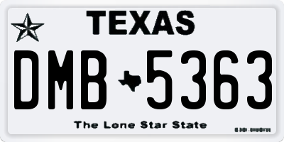TX license plate DMB5363