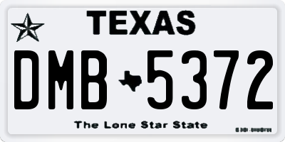 TX license plate DMB5372