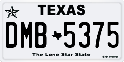 TX license plate DMB5375