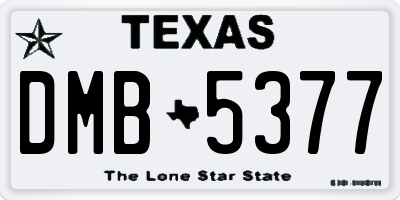 TX license plate DMB5377