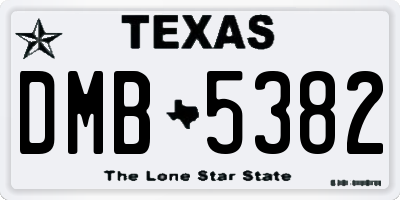 TX license plate DMB5382