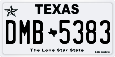 TX license plate DMB5383