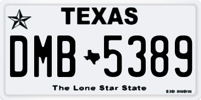 TX license plate DMB5389