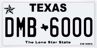 TX license plate DMB6000
