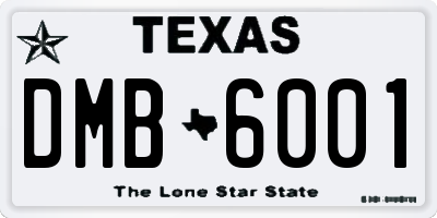 TX license plate DMB6001