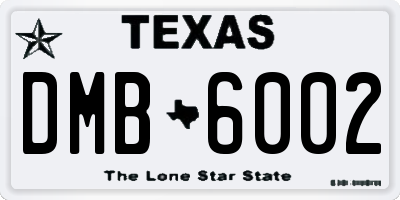 TX license plate DMB6002