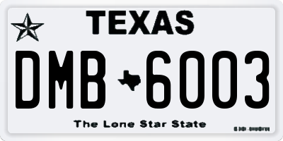 TX license plate DMB6003