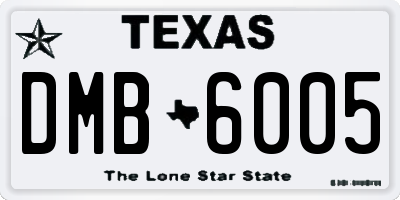 TX license plate DMB6005