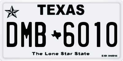 TX license plate DMB6010