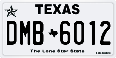 TX license plate DMB6012