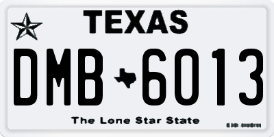 TX license plate DMB6013