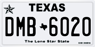 TX license plate DMB6020