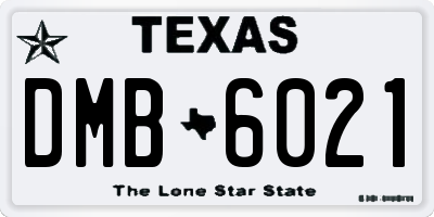 TX license plate DMB6021