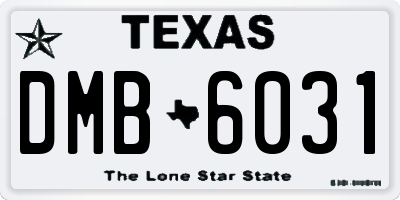 TX license plate DMB6031
