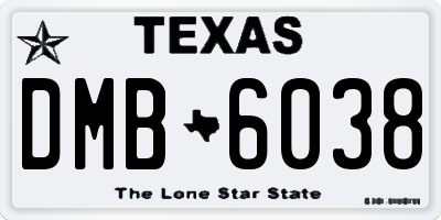 TX license plate DMB6038
