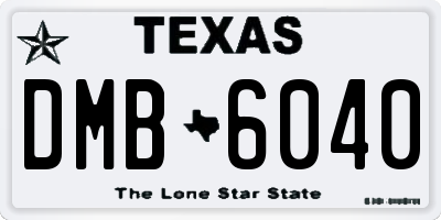 TX license plate DMB6040