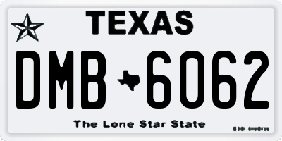 TX license plate DMB6062