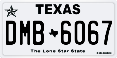 TX license plate DMB6067