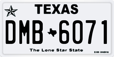 TX license plate DMB6071