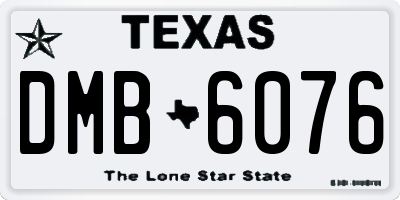 TX license plate DMB6076