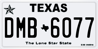 TX license plate DMB6077