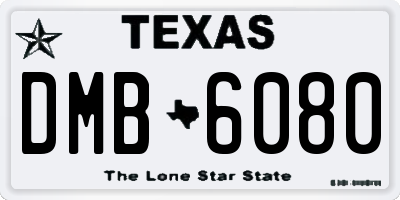 TX license plate DMB6080
