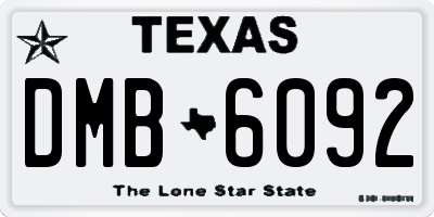 TX license plate DMB6092