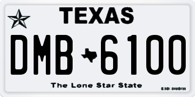 TX license plate DMB6100