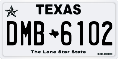 TX license plate DMB6102