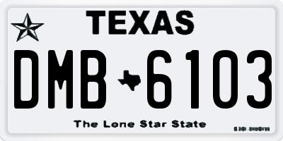 TX license plate DMB6103