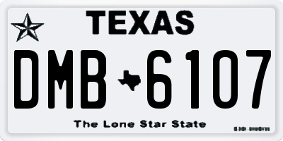 TX license plate DMB6107