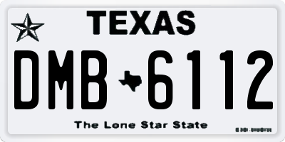 TX license plate DMB6112