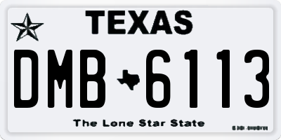 TX license plate DMB6113